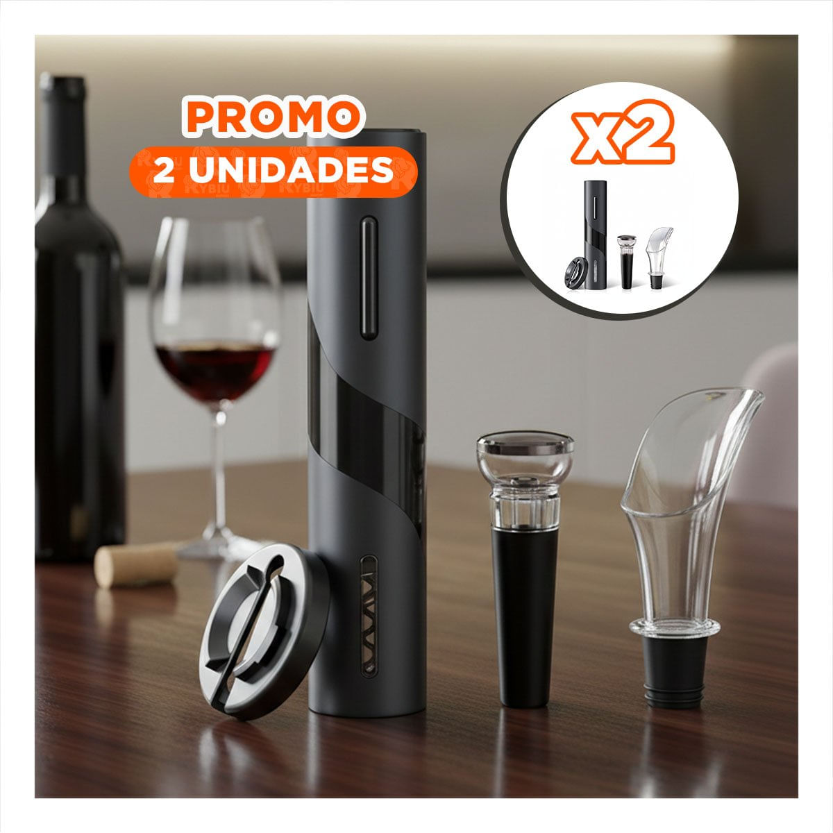 Pack2 Kit de Bar Negro con Estuche Guinda de Material Fuerte en Casa Y Papel Regalo