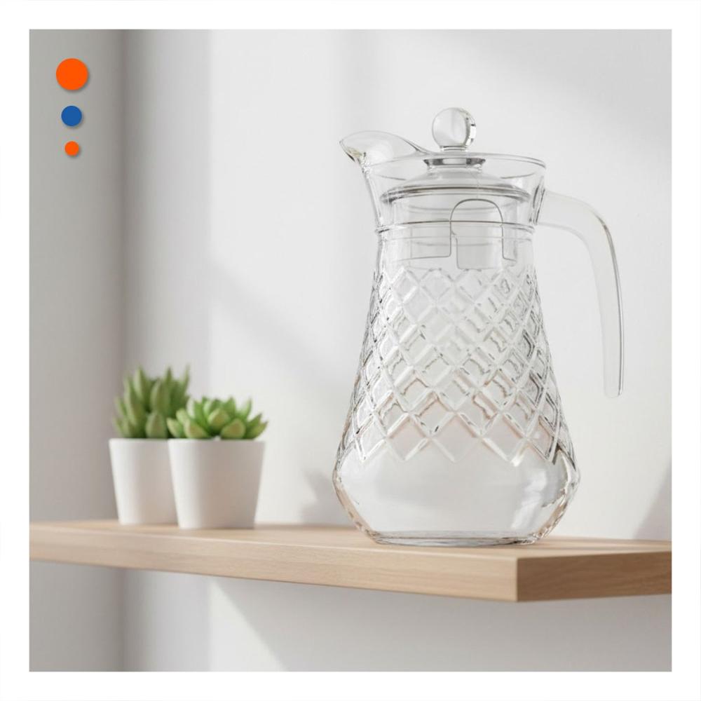 Pack2 Recipiente para Bebidas Frias en Vidrio con Tapa 1400 ml Y Papel Regalo