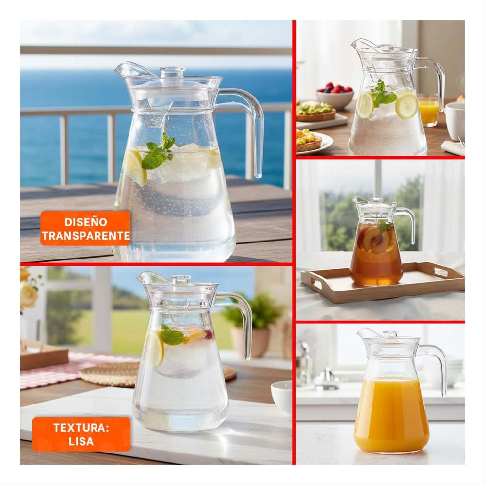Jarra Decorativa de Vidrio con Diseno Liso 1300 ml Y Ligas Regalo