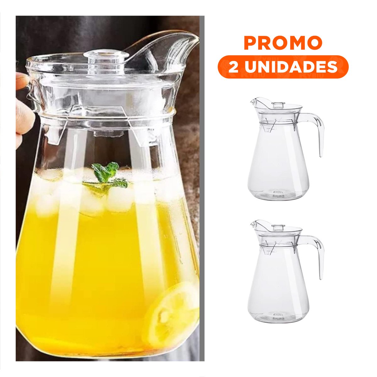 Pack2 Recipiente de Cocina Transparente en Vidrio 1300 ml Y Regalo Sticker