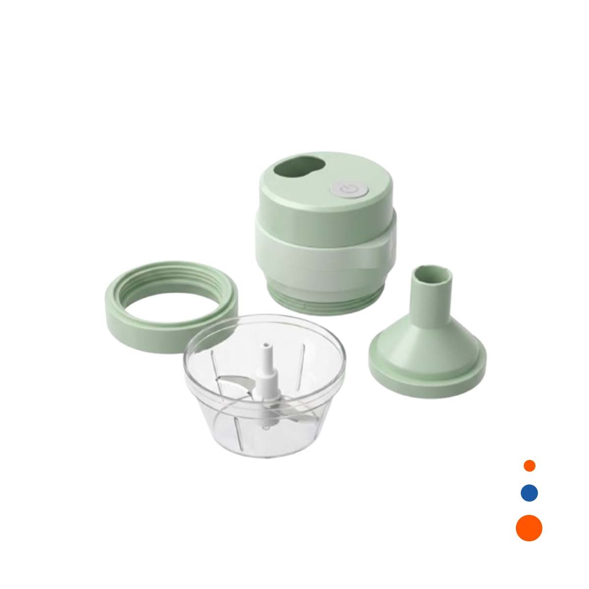 Picador Electrico Recargable 4 en 1 Verde ideal para Preparar Comidas Caseras Y Regalo Sticker