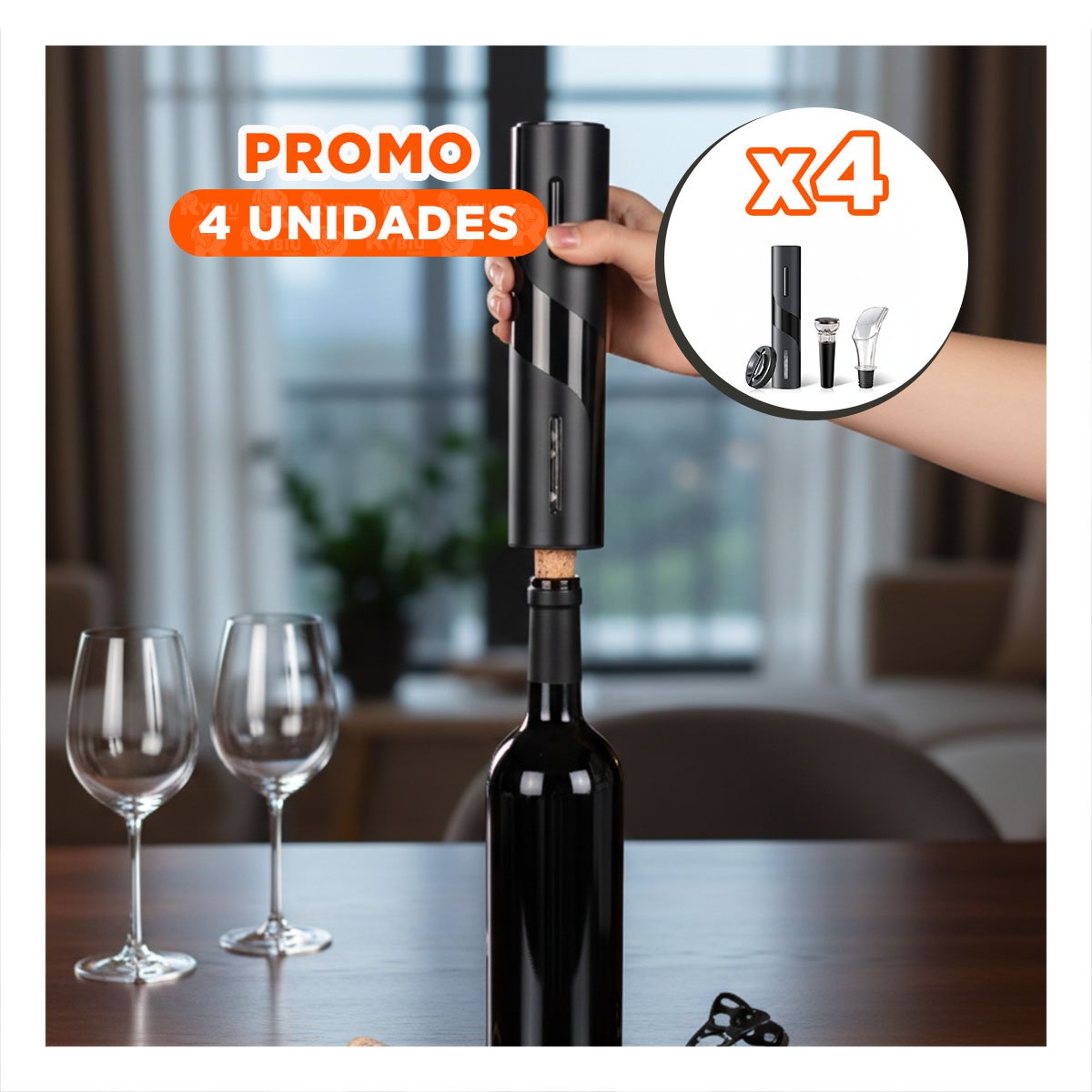 Pack4 Kit de Bar Negro con Estuche Guinda de Gran Calidad en su Mesa Y Papel Regalo