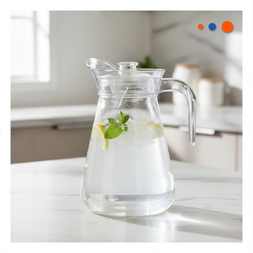 Jarra de Cocina en Vidrio Transparente con Tapa 1300 ml y notas