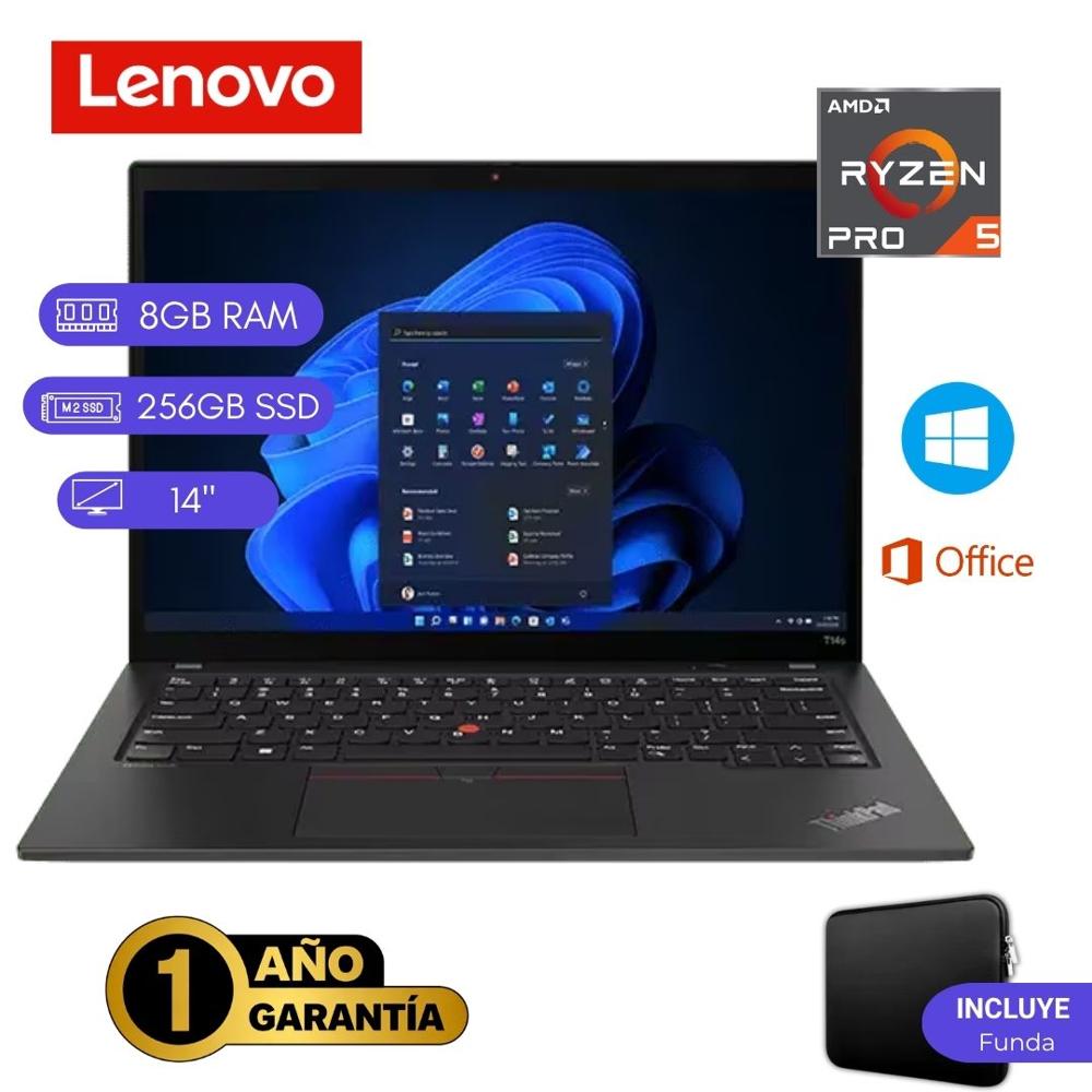 Reacondicionado Laptop  Lenovo ThinkPad T14s Ryzen 5 Pro 8GB RAM 256GB SSD