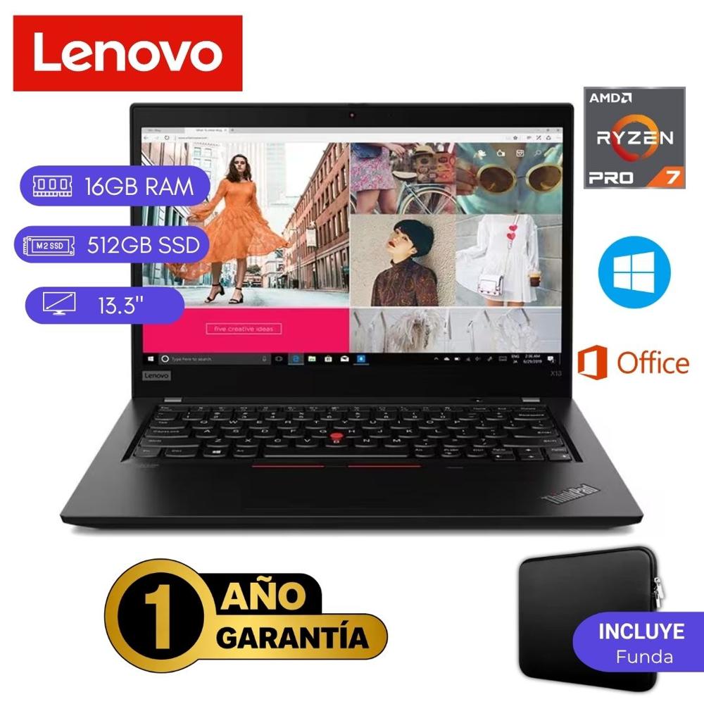 Reacondicionado Laptop  Lenovo ThinkPad X13 Ryzen 7 Pro  16GB RAM 512GB SSD
