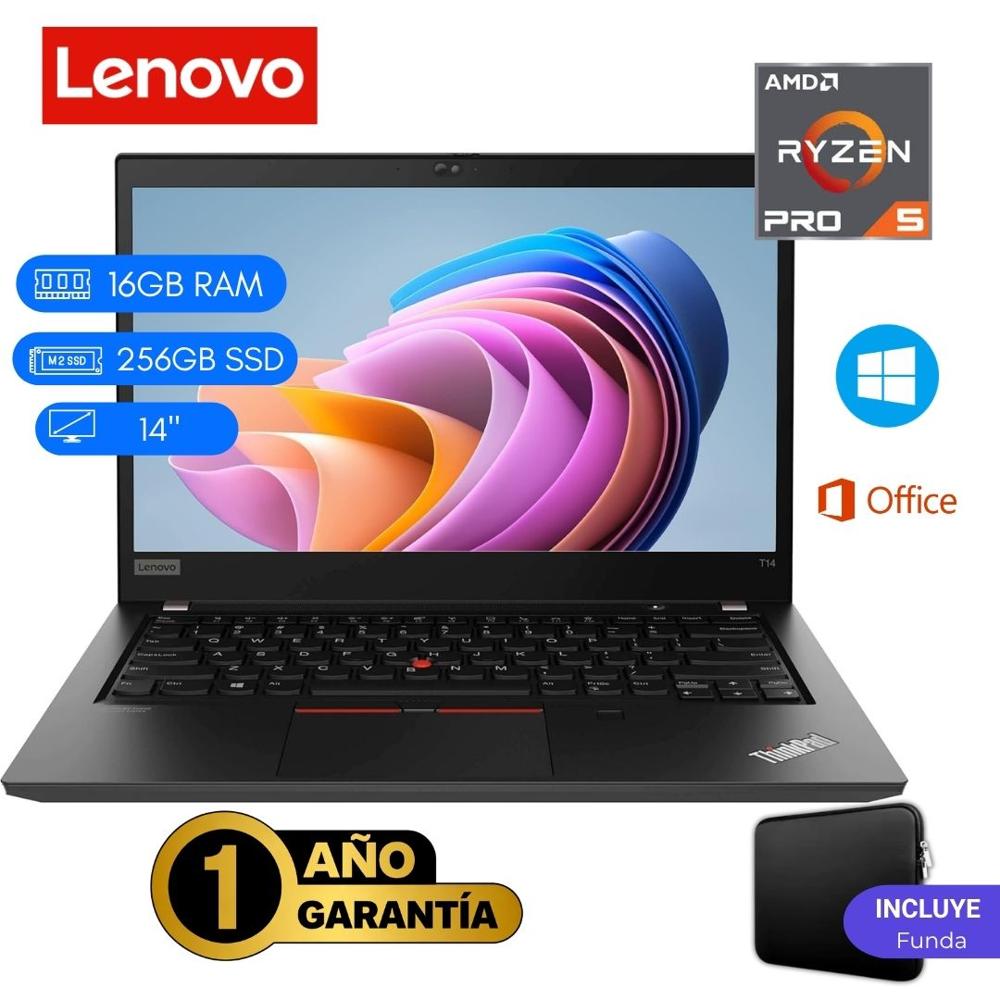 Reacondicionado Laptop  Lenovo ThinkPad T14 Ryzen 5 Pro 16GB RAM 256GB SSD