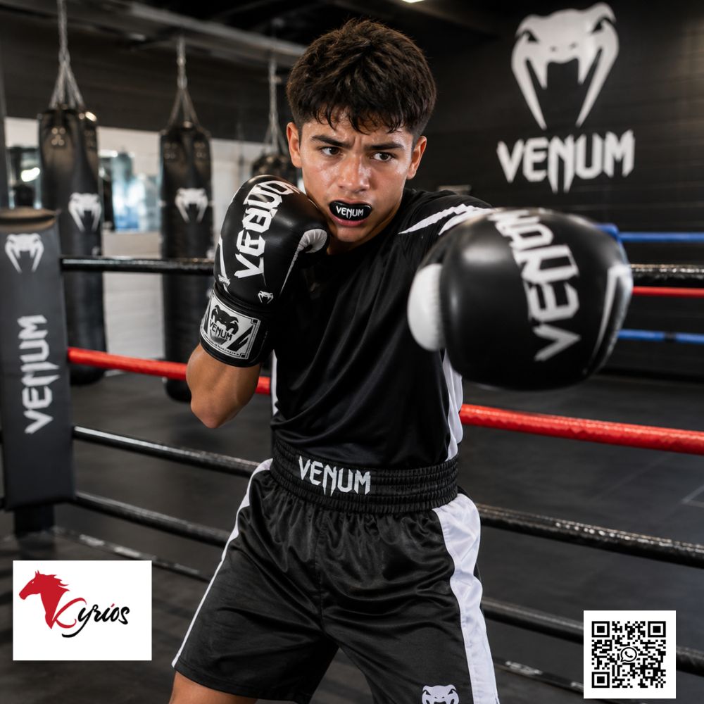 GUANTES DE BOX VENUM ROJO CON NEGRO 12 OZ MAS BUCAL VENUM