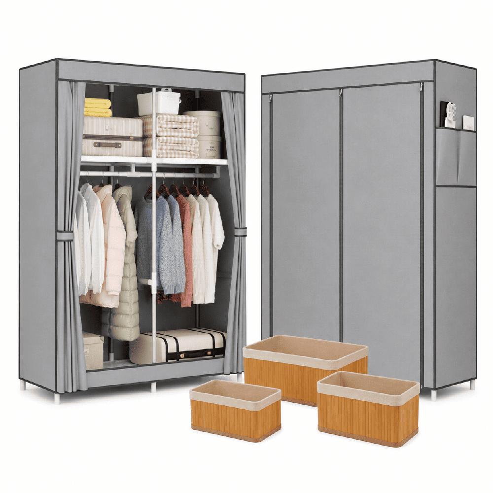 Combo Ropero Armable de Lona y Cajas de Lona Organizadoras