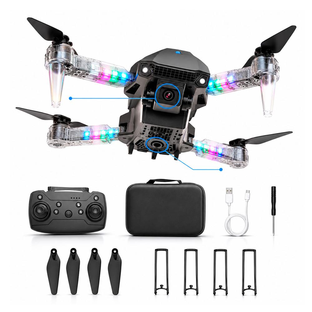 Drone E88 RGB Wifi Doble Camara 4k más Estuche