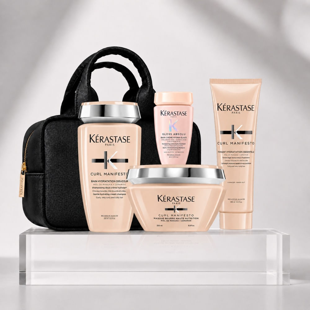 Kerastase curl manifesto pack shampoo 250ml acondicionador 200ml mascarilla 200ml travel bolso