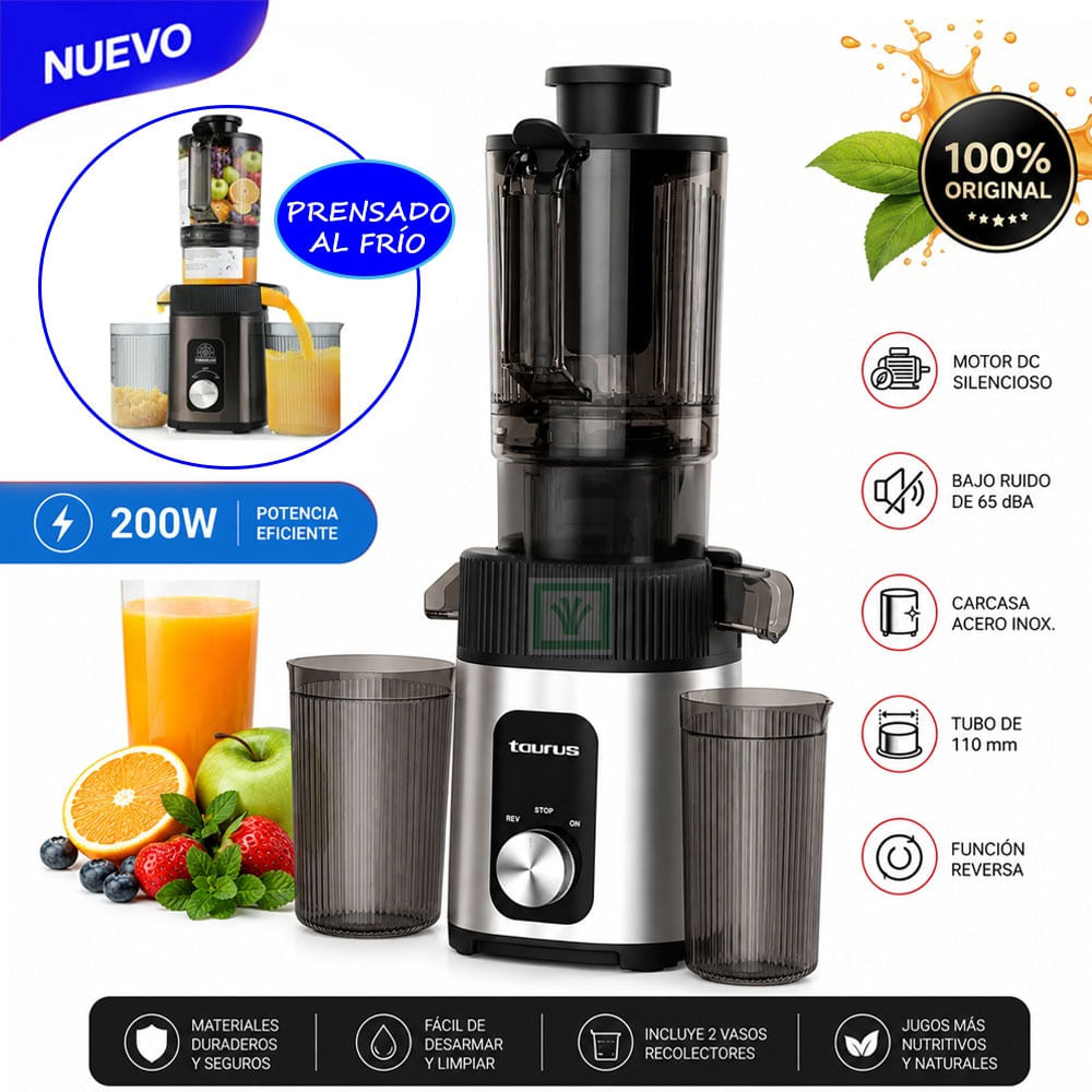 Extractor de Jugos de Prensado en Frio Mod. Slow Juicer