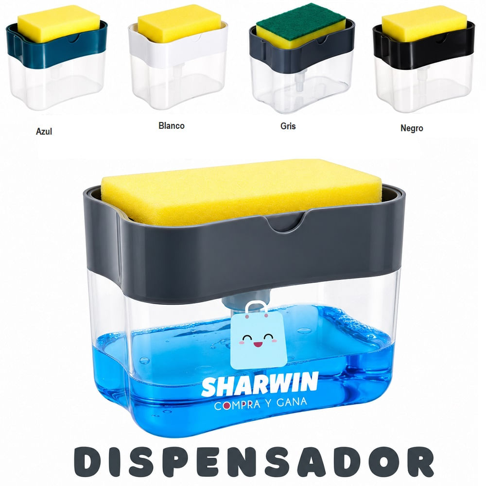 Set de 3 Dispensadores de Jabon Liquido a Presion con Esponja