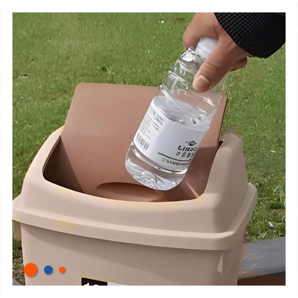 Recipiente Marron para Basura con Sistema Vaiven y Volumen 10L Y Papel Regalo