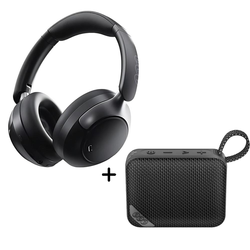 Combo QCY Audífonos H3 Pro Negro ANC -  Parlante SP2 Negro
