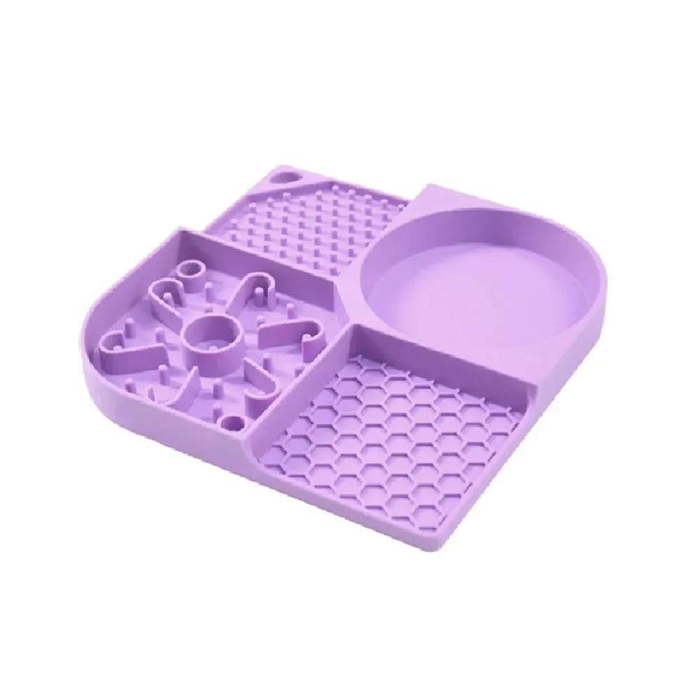 Alfombrilla De Silicona Pet Lick Mat Para Perros Y Gatos Color Lila