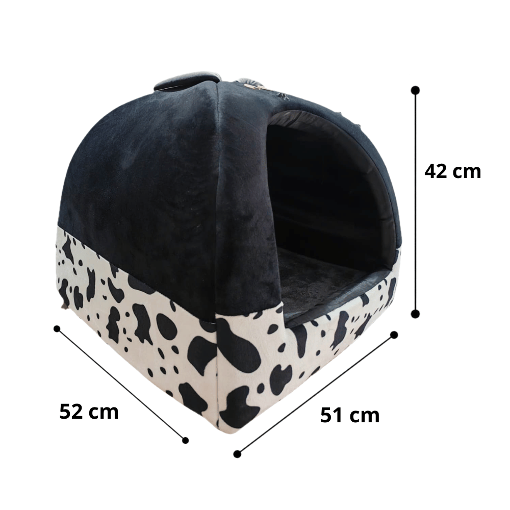 Cama Iglú Animal Print Para Perros y Gatos Talla XL - Negro