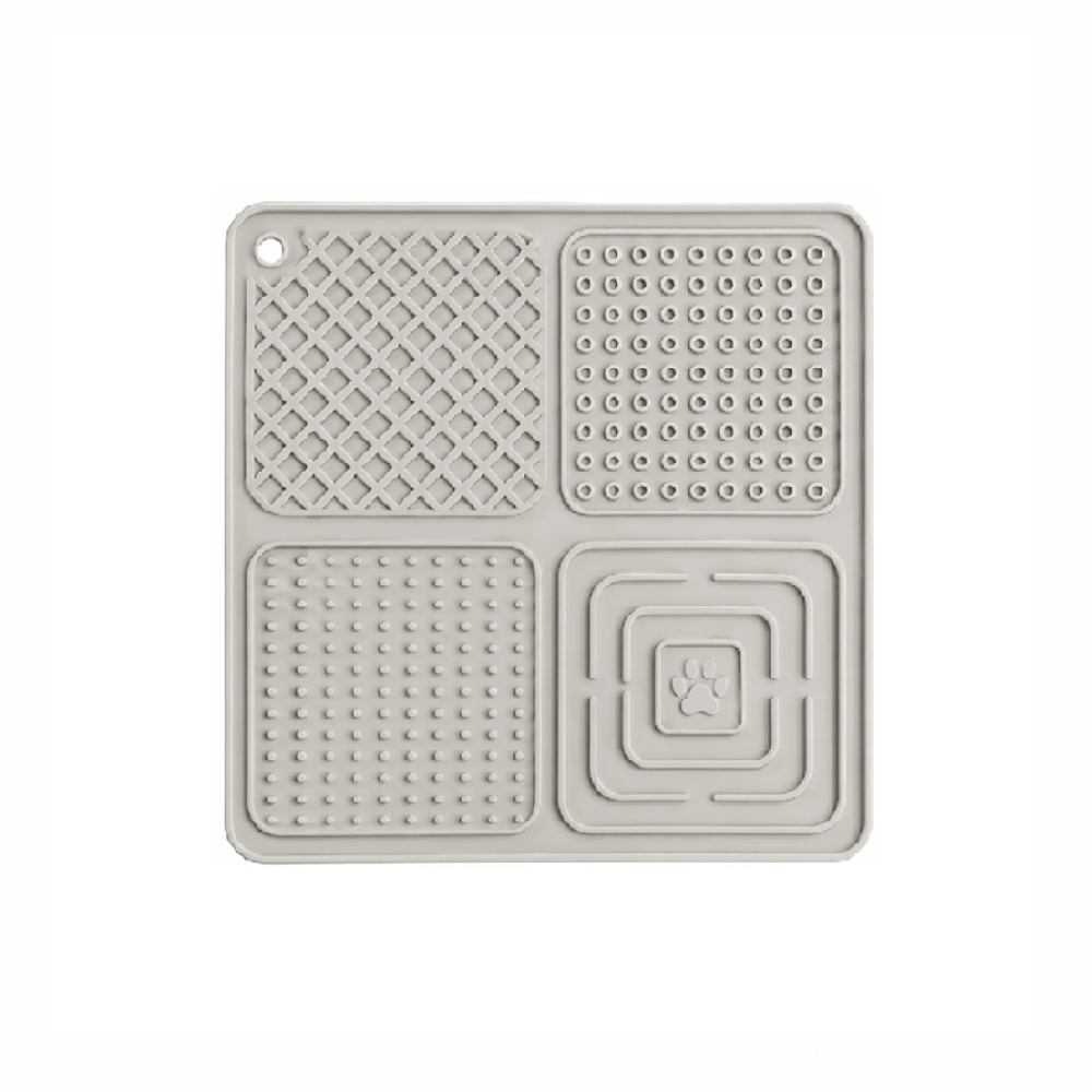 Alfombrilla De Silicona Pet Lick Mat Para Perros Y Gatos Gris