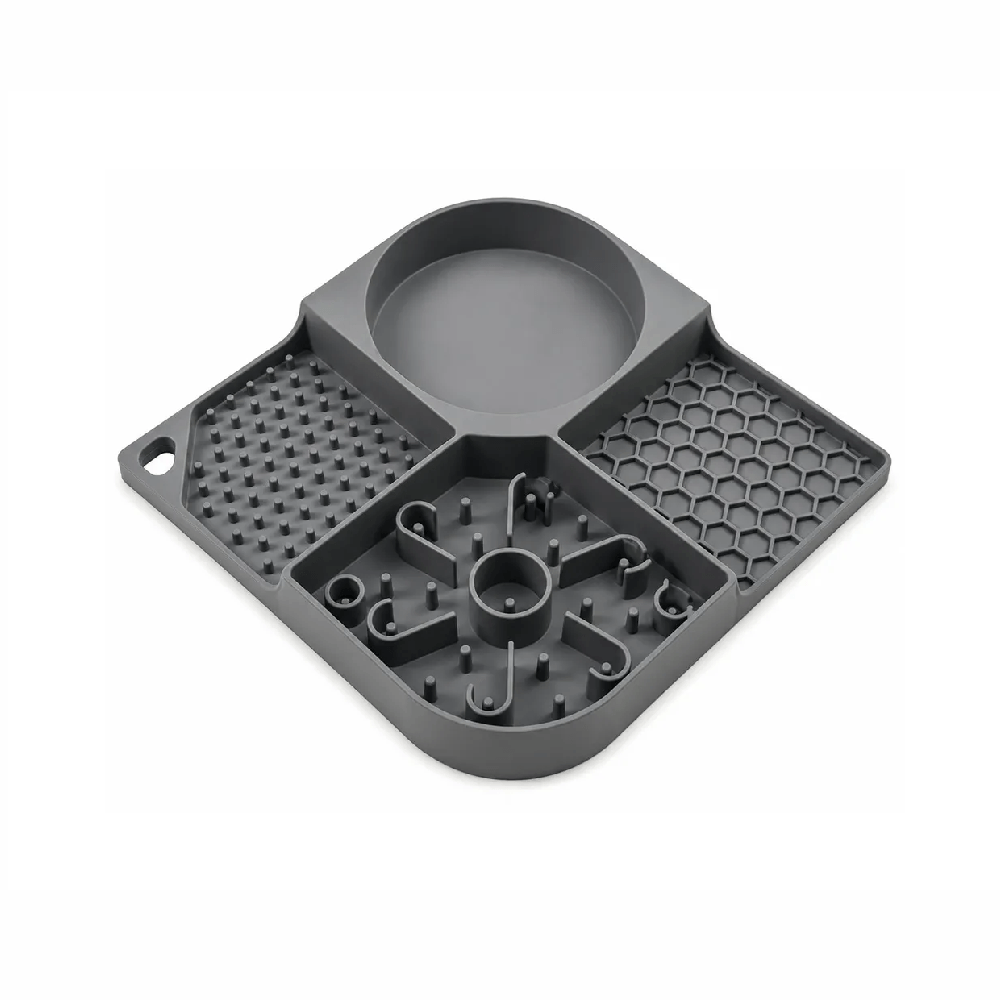 Alfombrilla De Silicona Pet Lick Mat Para Perros Y Gatos Color Gris