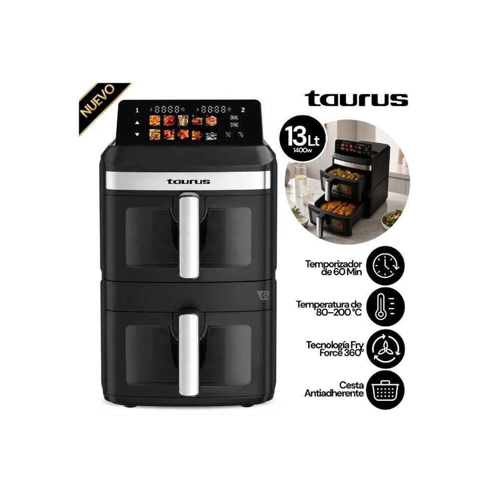 Freidora de Aire Taurus Mod. Duo Air Tower 13 L