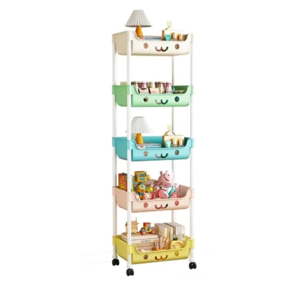 Organizador Estante Juguetes Kawaii Con Ruedas Multiusos 5 Niveles