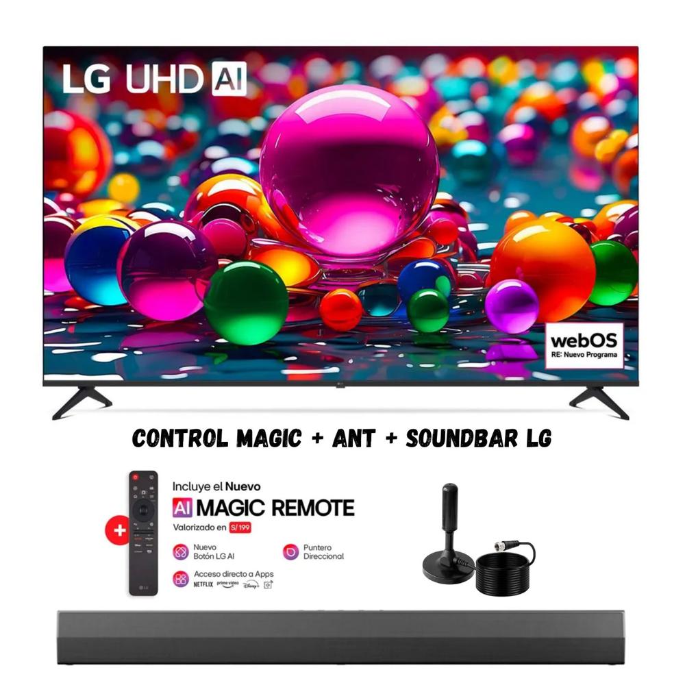 Televisor Smart TV 60'' LG LED UHD 4K WebOS 60UA8050PSA 2025 - Ant - Soundbar LG