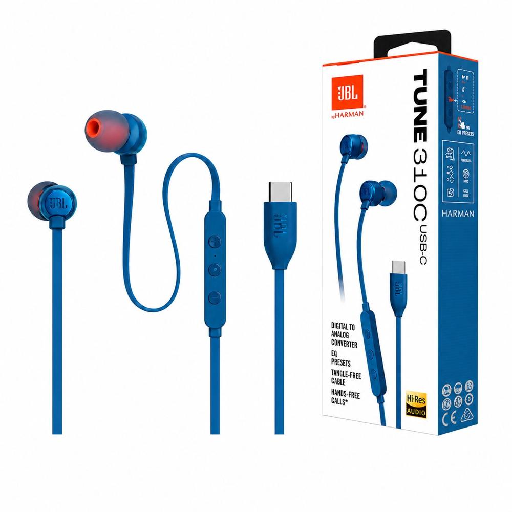 Audífonos JBL Tune 310C USB-C Azul In-Ear