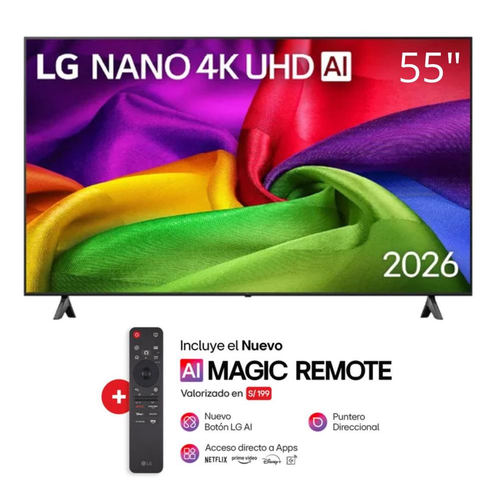 Televisor LG 55"" NANO 4K UHD AI Smart TV 55NU800BPSB - 2026