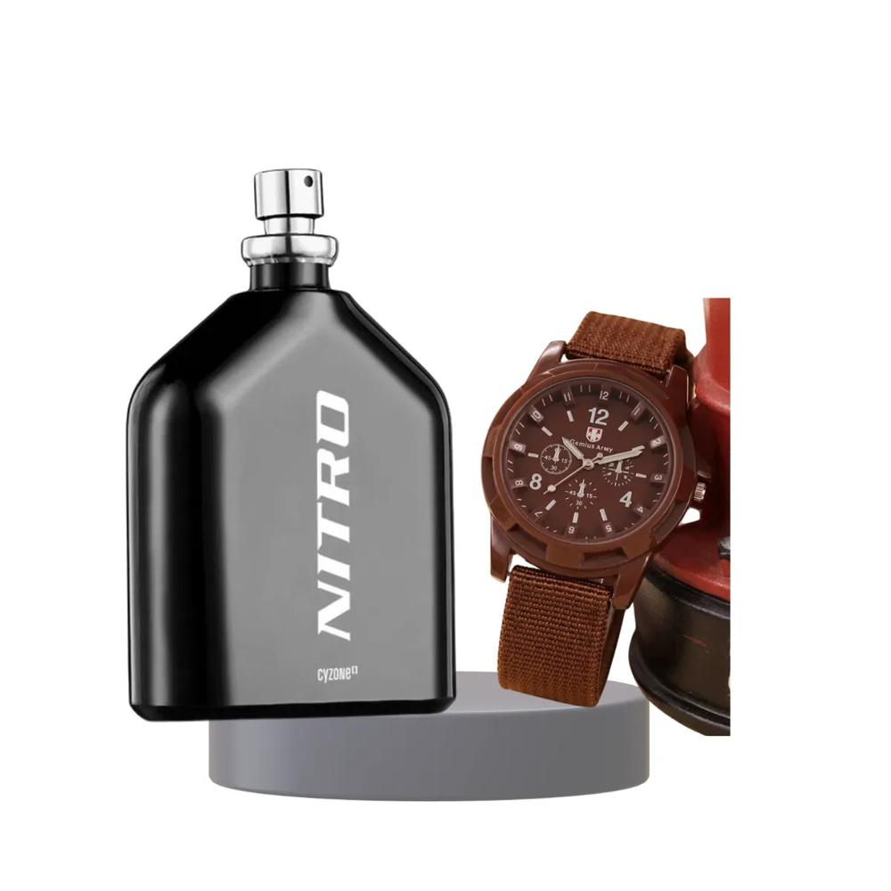 Set Perfume Nitro Cyzone mas reloj