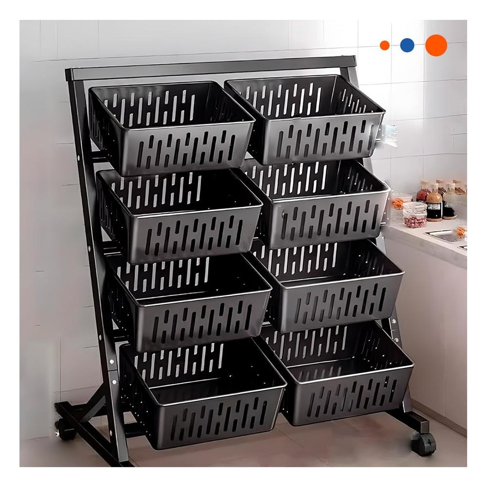 Base Organizadora con 4 Niveles y 8 Bandejas para Casa Funcional Negro Y notas