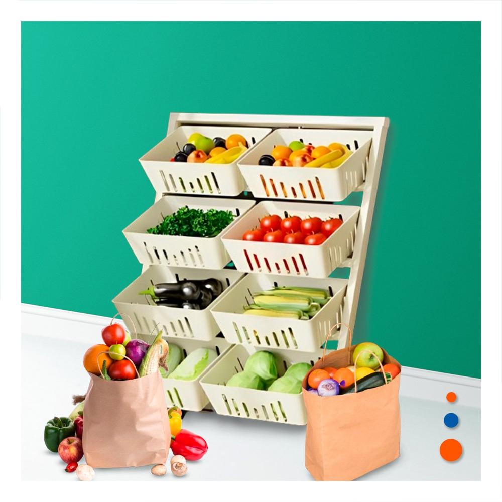 Rack Organizador Blanco de Cuatro Niveles con Ocho Bandejas para Hogar Y notas