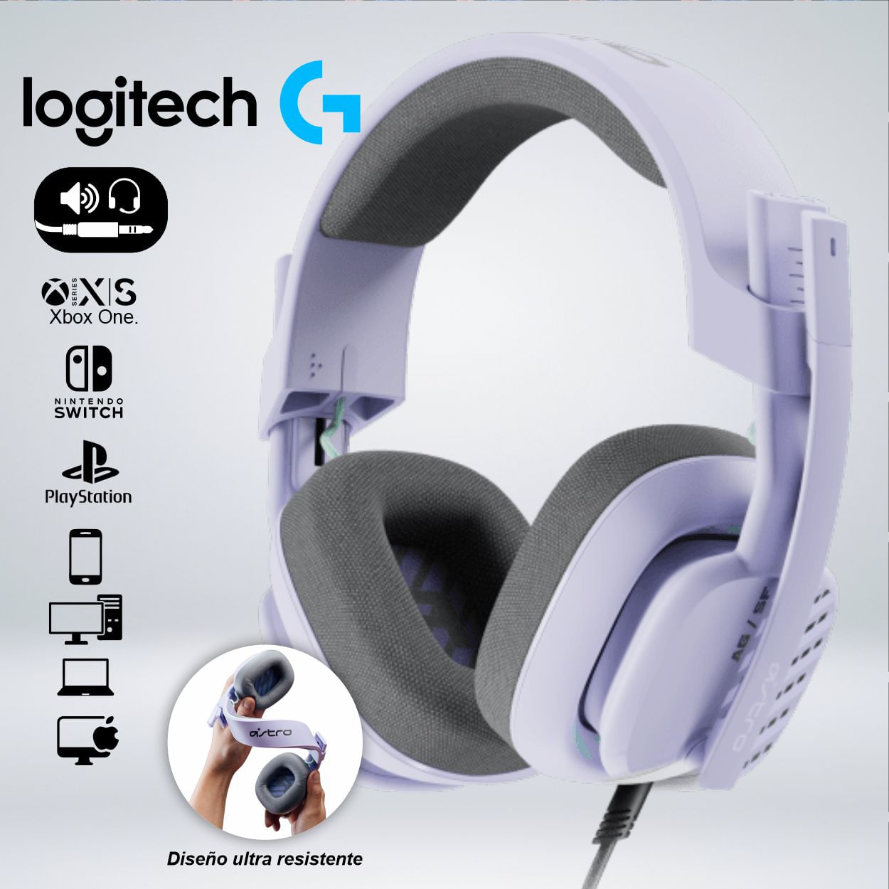 AUDIFONO GAMER ASTRO A10 G2 MULTI-PLATFORM PCMACPS5XBOXSWITCH LILA