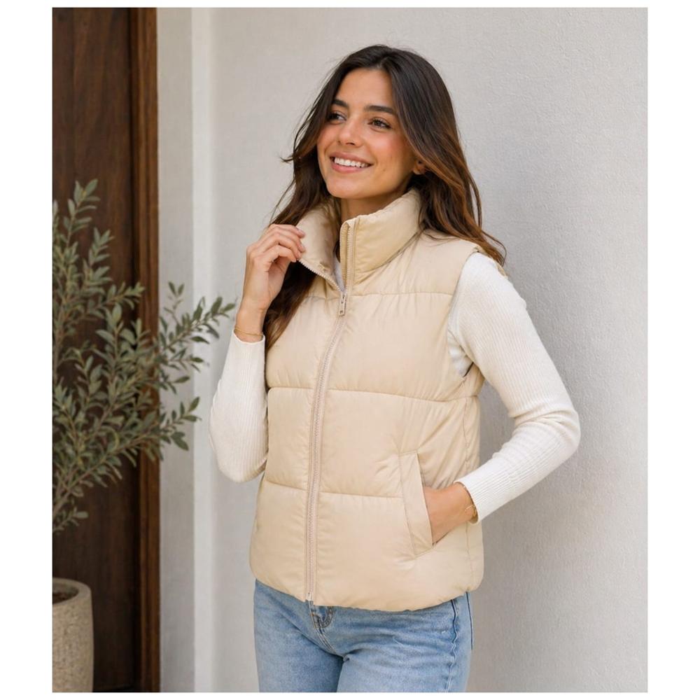 CHALECO GENERICO UNISEX ACOLCHADO COLOR HUESO