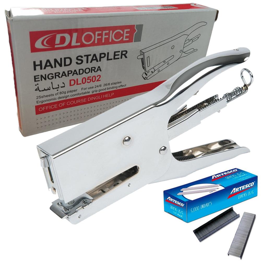 Engrapadora Metalica tipo alicate DL OFFICE DL0502 mas 5000 Grapas