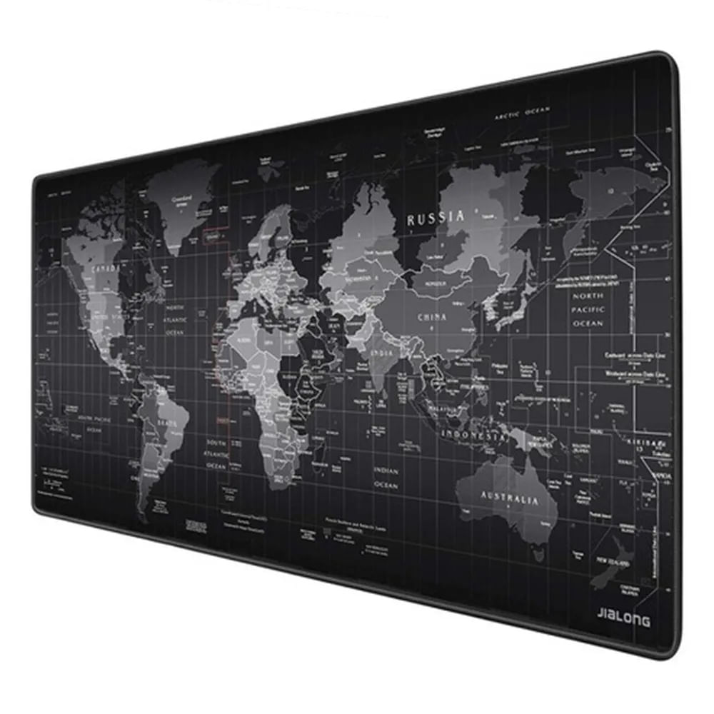 Mouse Pad Base de Escritorio Extra Large 80x30cm Diseño Mapa Gris