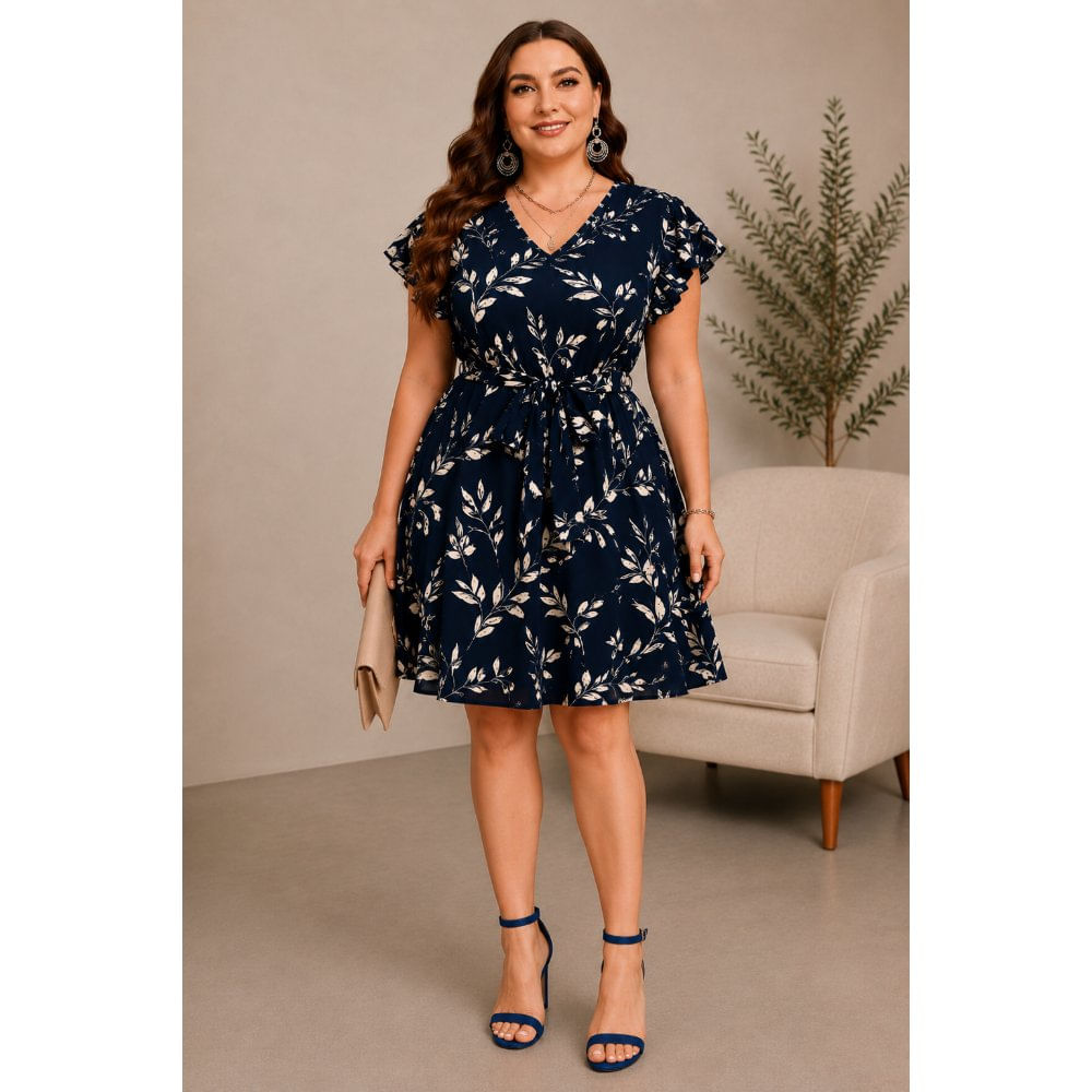 Vestido Leopardo-Vestido Floreado con Lazo Vestido Floreado con Lazo TXXL