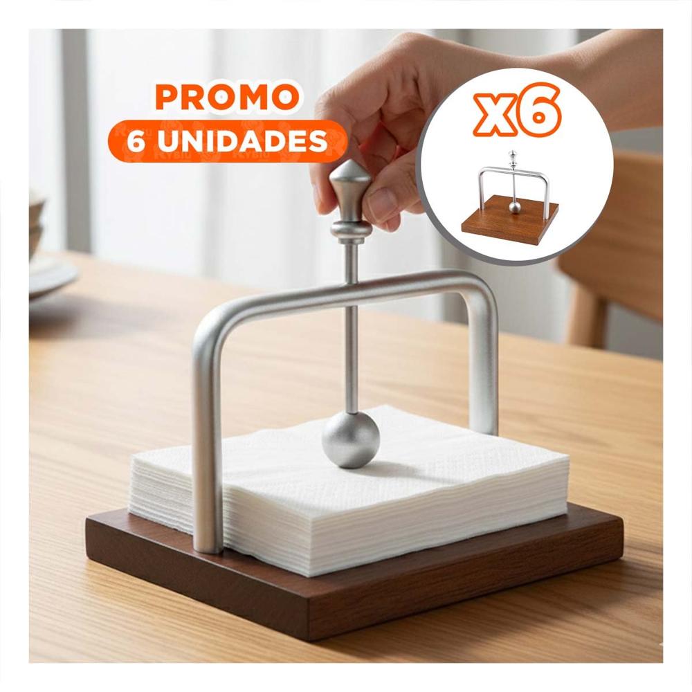 Pack6 Organizador Vertical de Color Plateado con Soporte Madera Integrado Y Papel Regalo