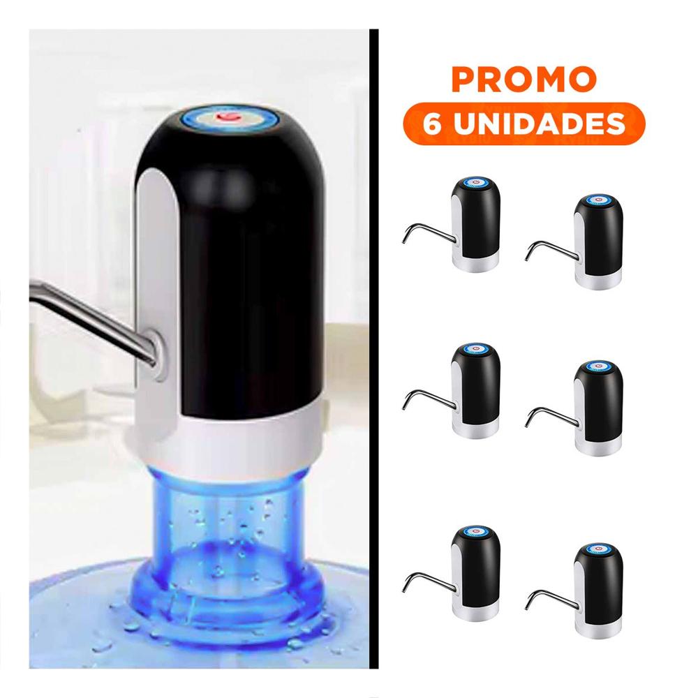 Pack6 Sistema Electrico de Color Negro Recargable para Agua Potable Y Regalo Sticker