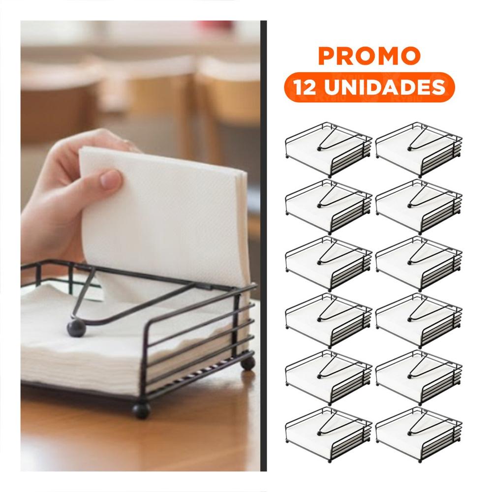Pack12 Dispensador Vertical de Color Negro con Base de Hierro y Brazo