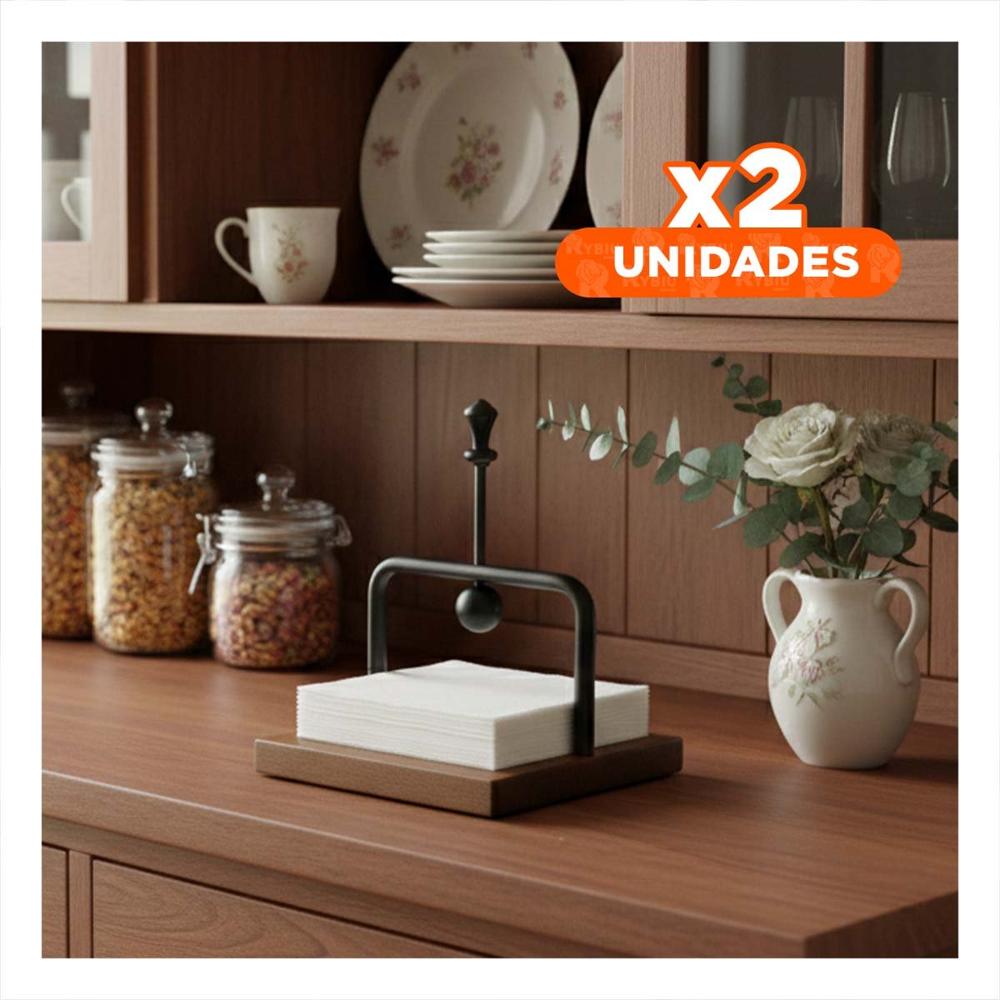 Pack2 Dispensador Vertical de Color Negro Base Madera Funcional Y Papel Regalo