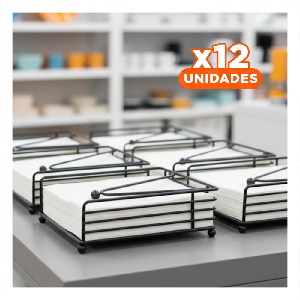 Pack12 Organizador Compacto de Color Negro de Hierro con Brazo Central Y Papel Regalo