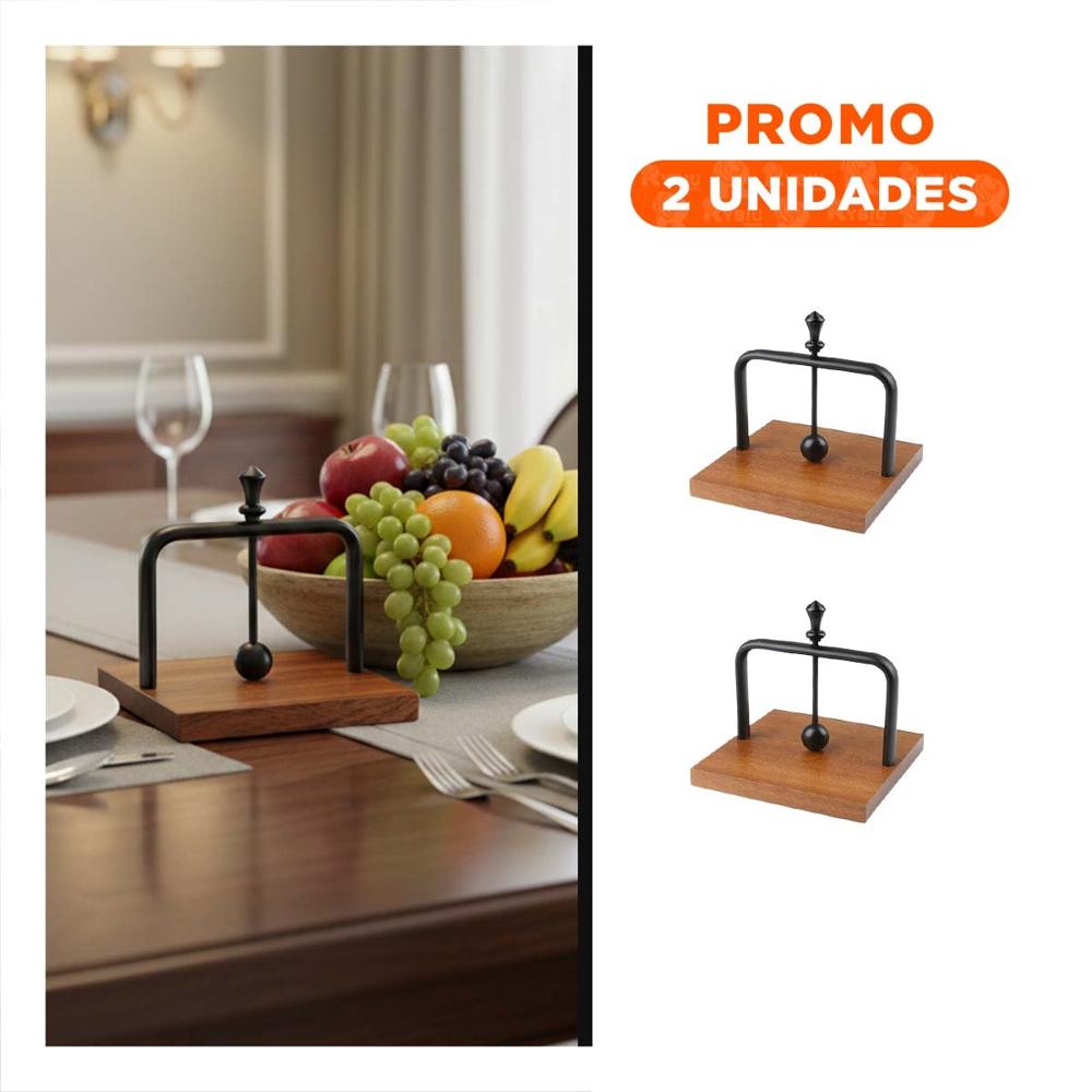Pack2 Dispensador de Color Negro Vertical con Base Madera Integrada Y Regalo Sticker