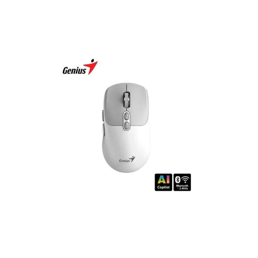MOUSE GENIUS NX-8080S DUAL WIRELESS - BLUETOOTH AI COPILOT 7 BOTONES SILENT WHITE