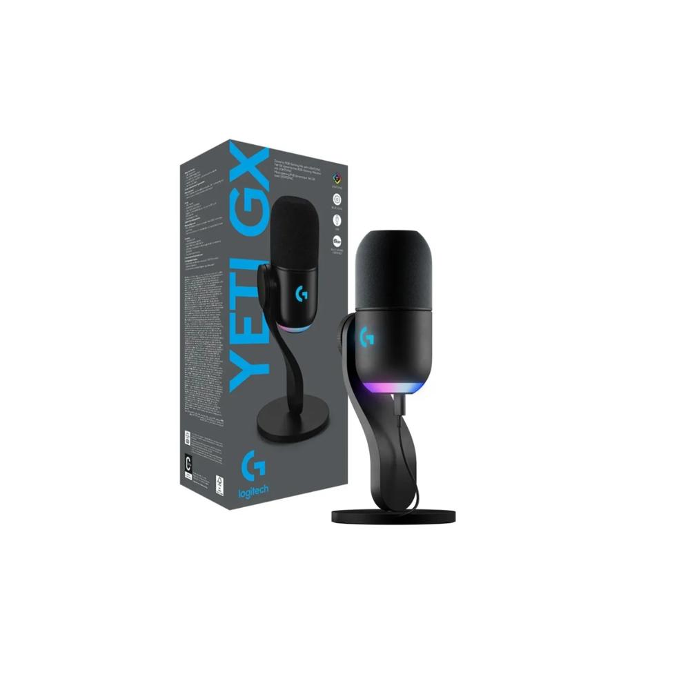 MICRÓFONO LOGITECH YETI GX DINÁMICO SUPERCARDIOIDE USB RGB LIGHTSYNC BLACK
