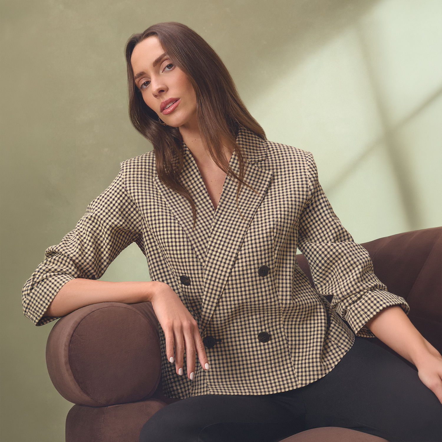 Blazer Mujer Vichy Malabar Gris Melange M