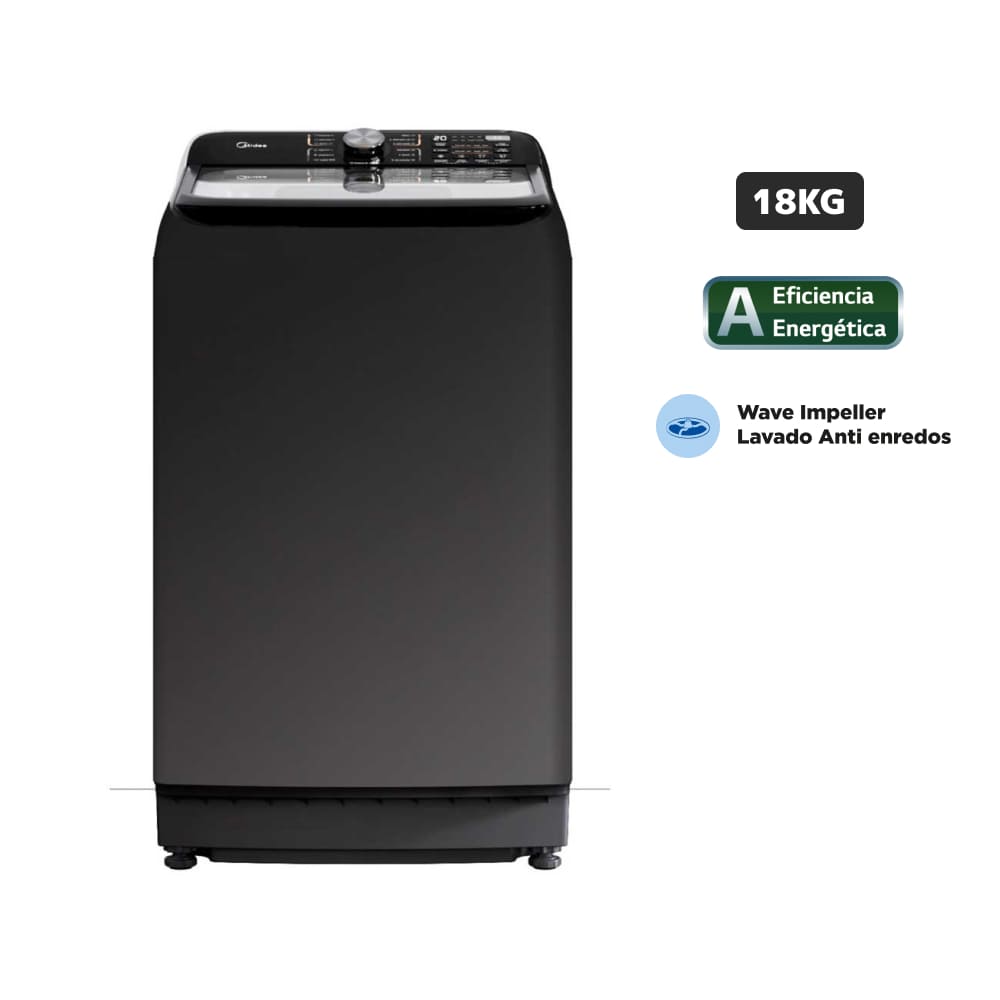 Lavadora MIDEA Carga Superior 18Kg MA512W180 Titanium
