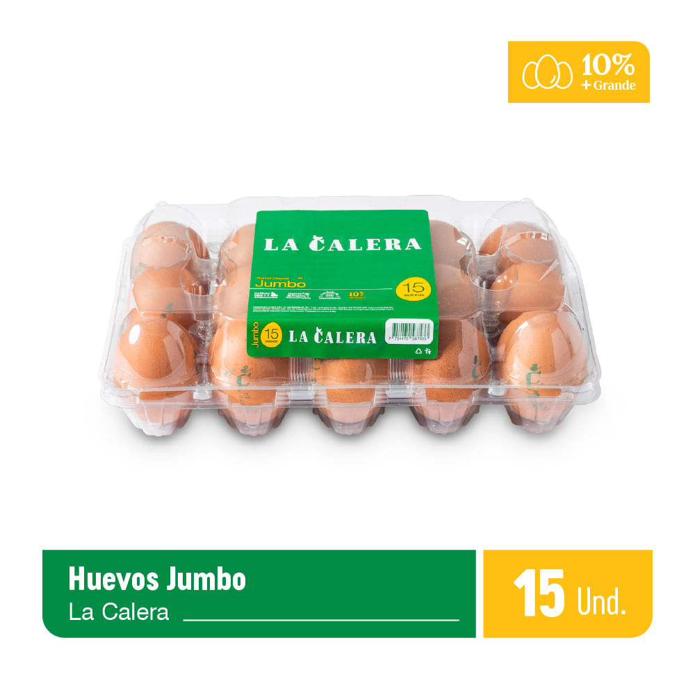 Huevos de Gallina LA CALERA Pardos Jumbo Bandeja 15un