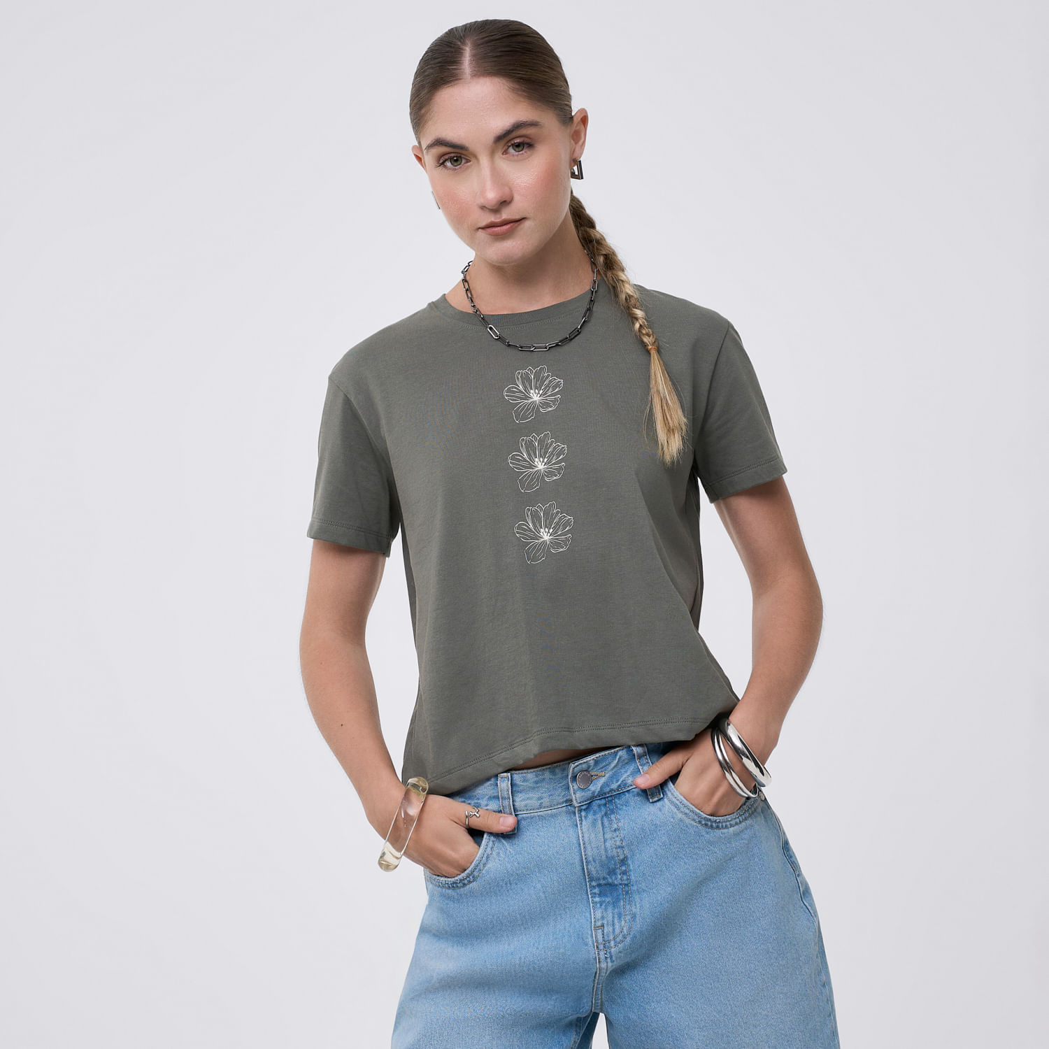 Polo Mujer Bas Crop Print I Hypnotic Manga Corta Verde M