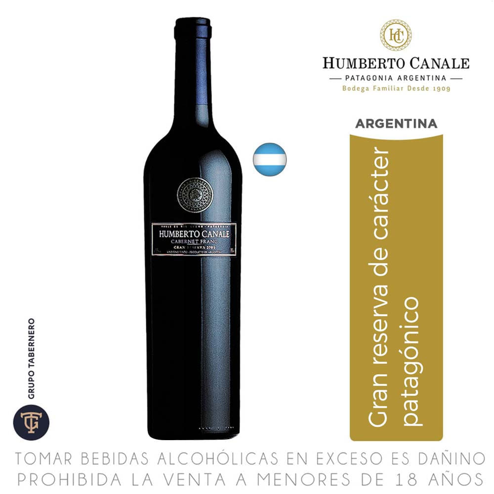 Vino Tinto HUMBERTO CANALE Cabernet Franc Gran Reserva 2005 Botella 750ml