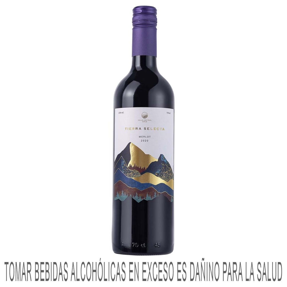 Vino Tinto TIERRA SELECTA Merlot Botella 750ml