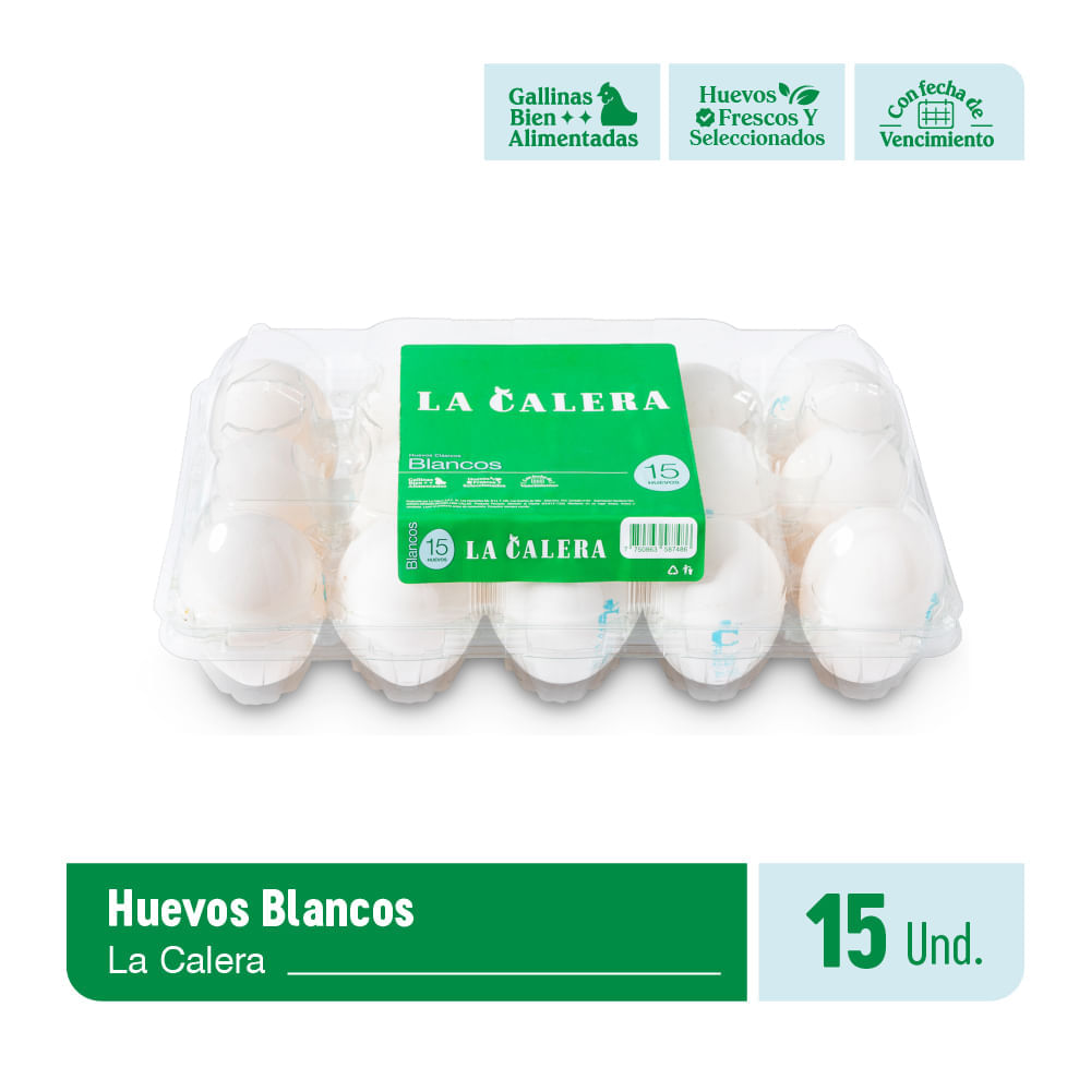 Huevos Blancos LA CALERA Paquete 15un